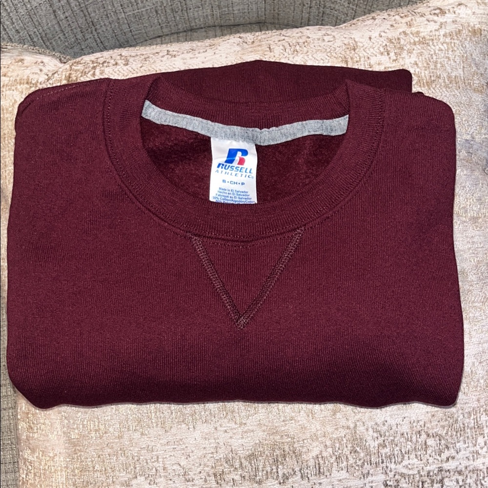 Russell Athletic Men's Burgundy Crewneck Sweater